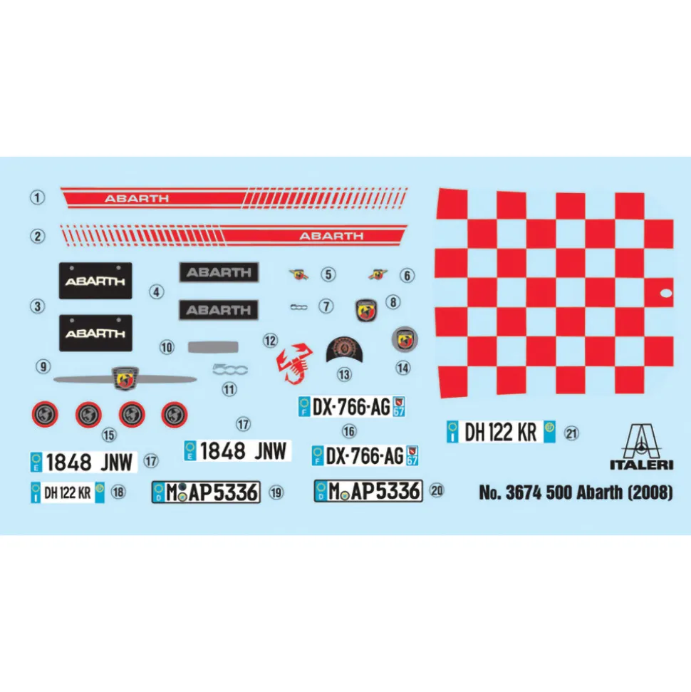 2008 500 Abarth 1/24 Kit 1:24 scale Plastic by Italeri