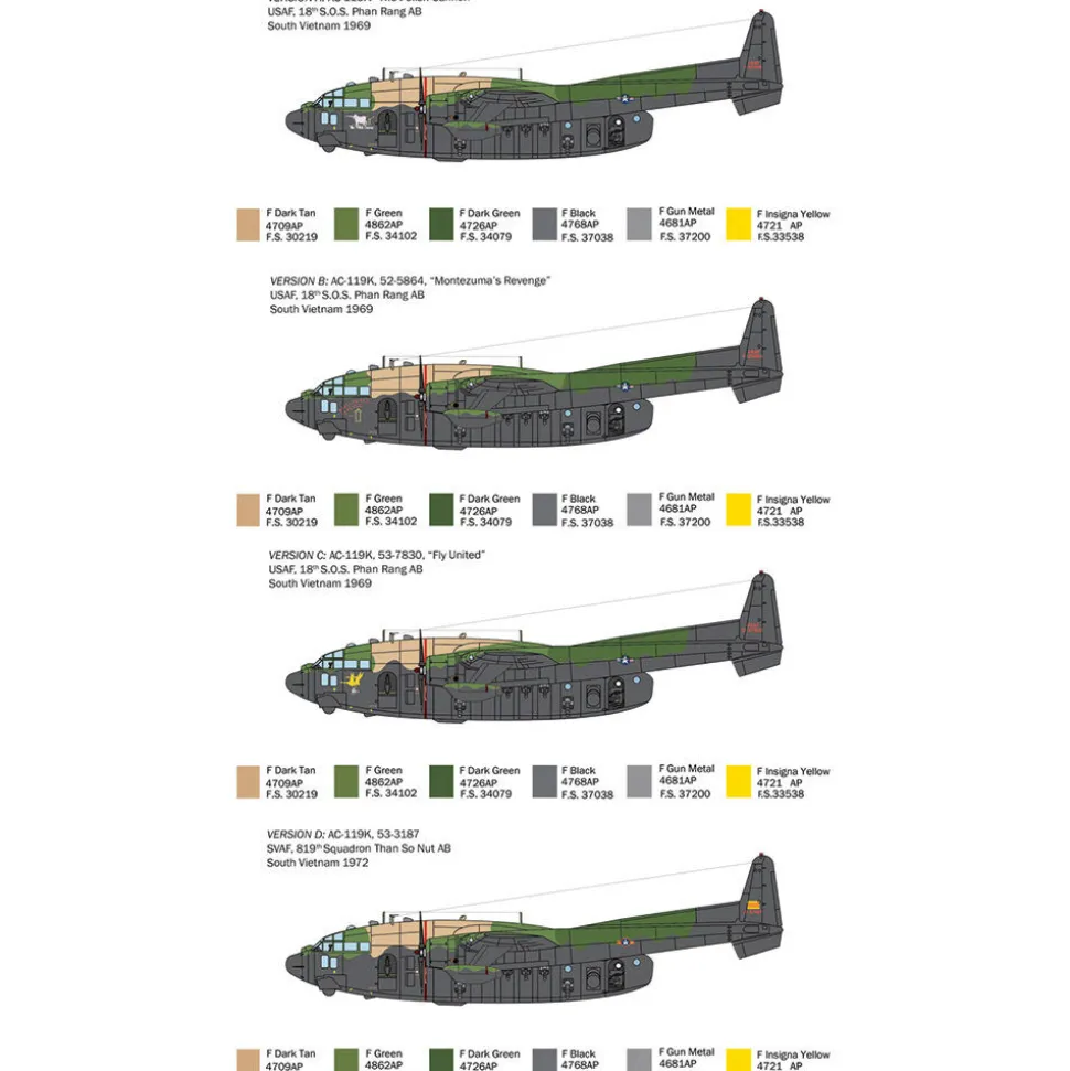AC-119K Stinger 1/72 Kit 1:72 Scale Plastic by Italeri