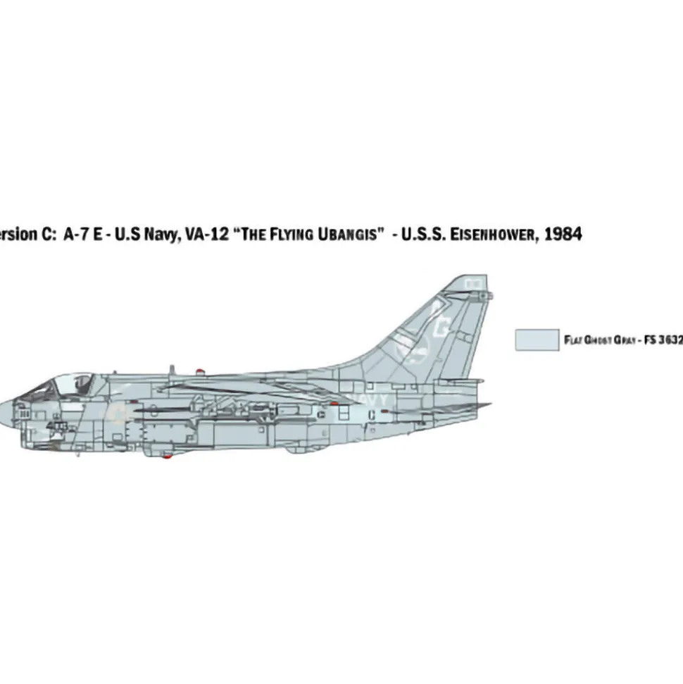 A-7E Corsair Ii 1/72 Kit 1:72 Scale Plastic Model Kit by Italeri