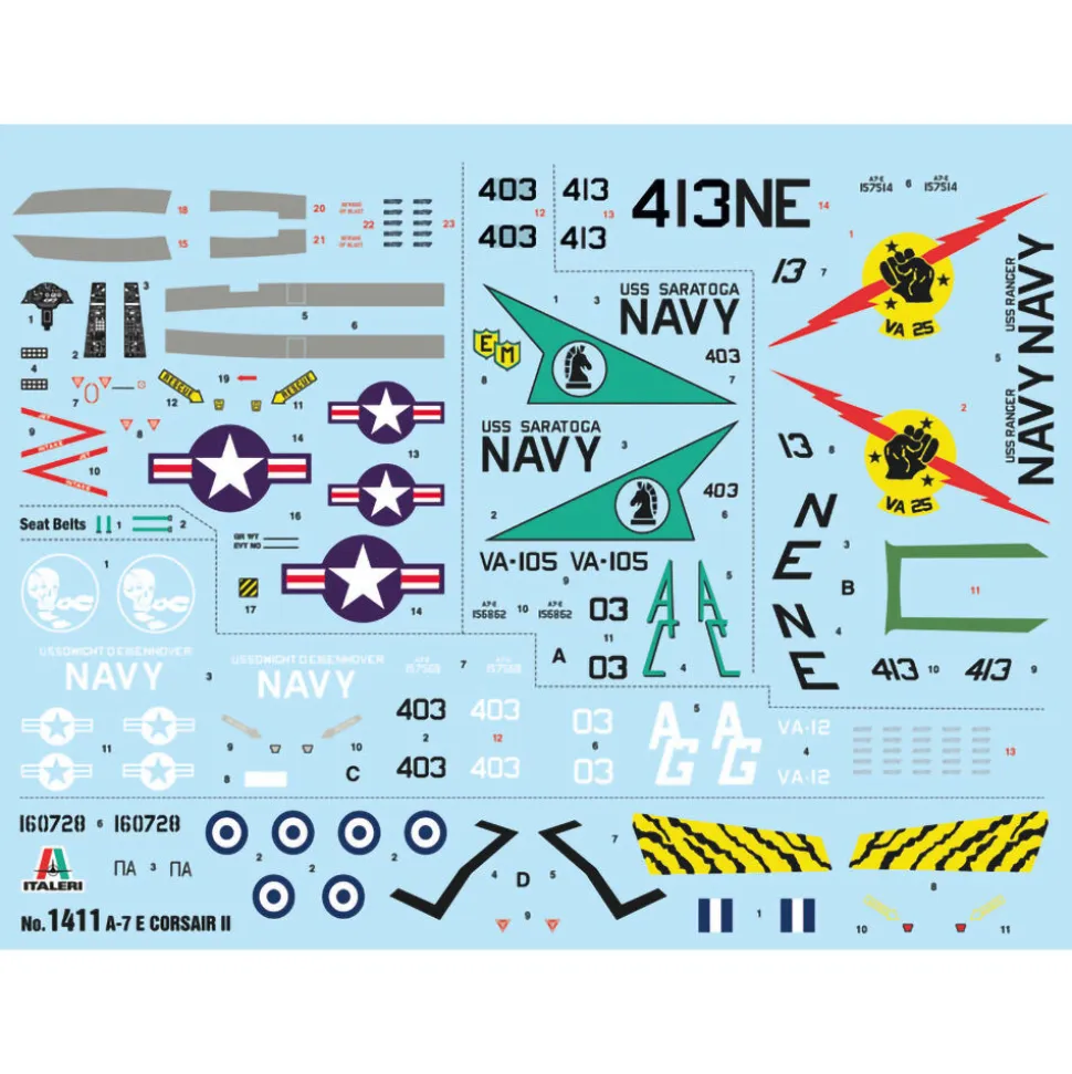 A-7E Corsair Ii 1/72 Kit 1:72 Scale Plastic Model Kit by Italeri