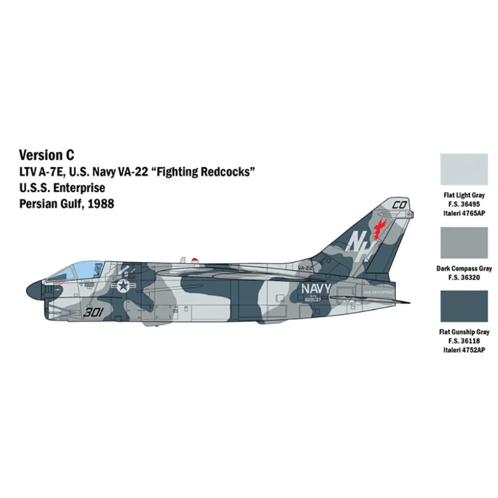 A-7E Corsair Ii 1/48 Kit 1:48 Scale Plastic Model Kit by Italeri