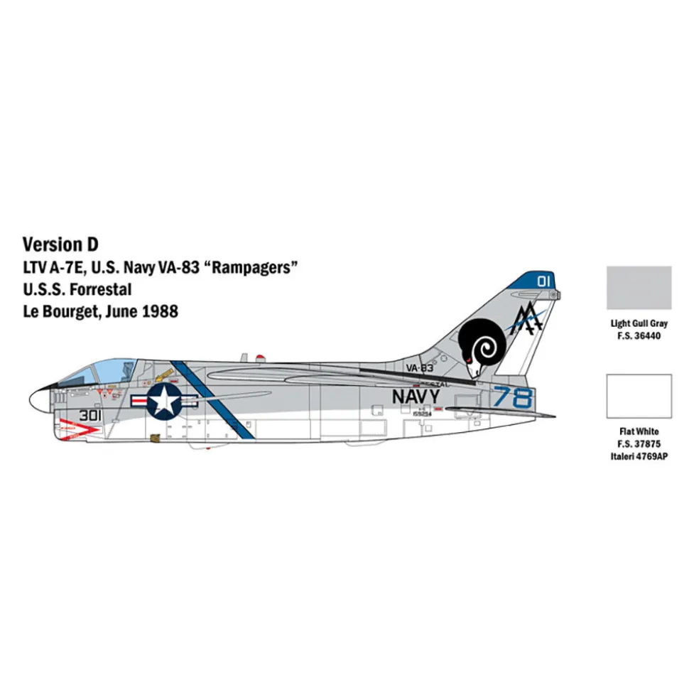 A-7E Corsair Ii 1/48 Kit 1:48 Scale Plastic Model Kit by Italeri