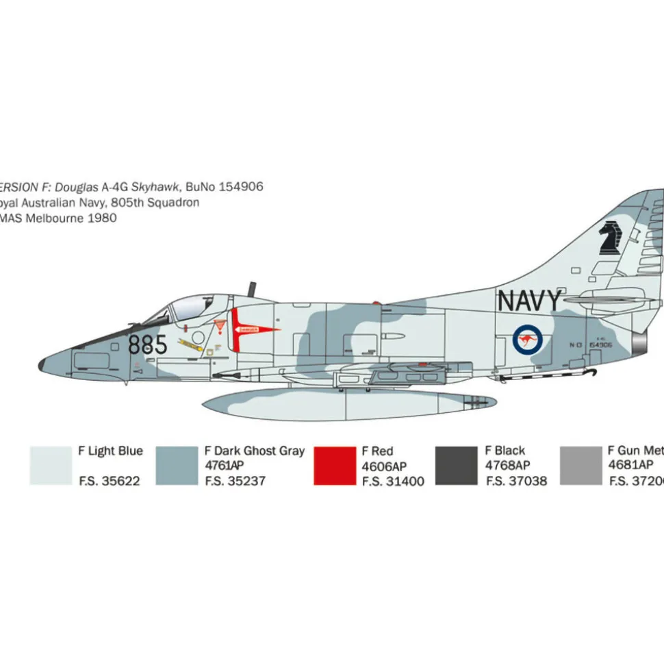 A-4 E/F/G Skyhawk 1/48 Kit 1:48 Scale Plastic Model Kit by Italeri