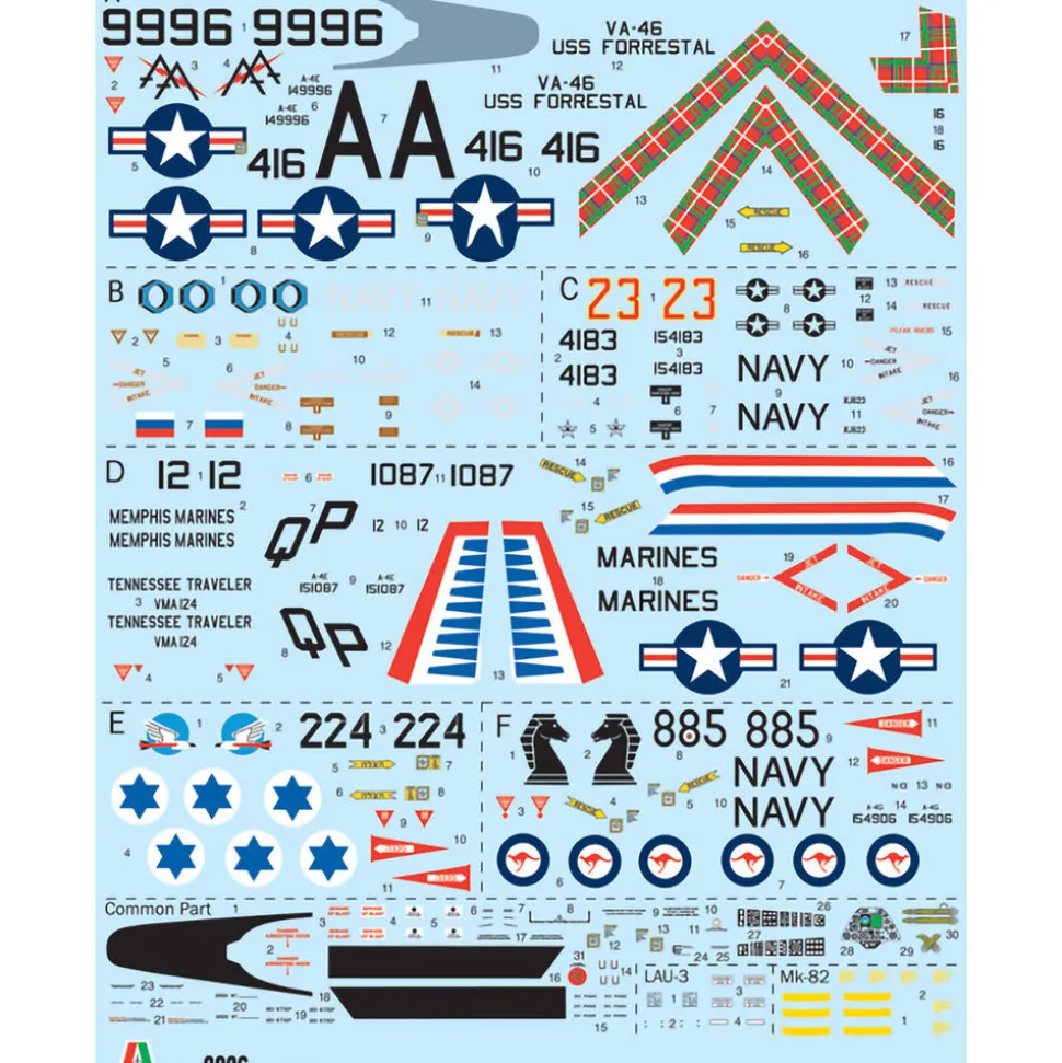 A-4 E/F/G Skyhawk 1/48 Kit 1:48 Scale Plastic Model Kit by Italeri