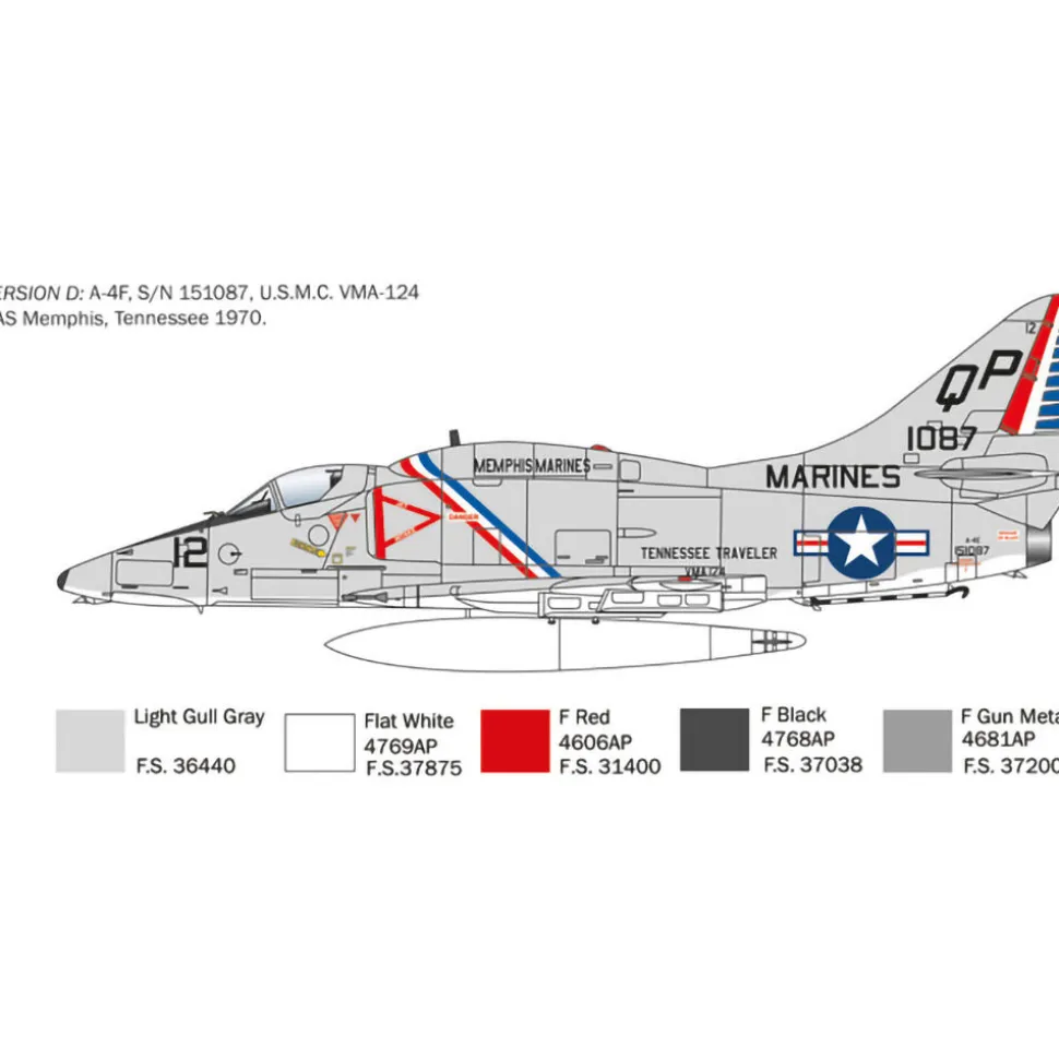 A-4 E/F/G Skyhawk 1/48 Kit 1:48 Scale Plastic Model Kit by Italeri