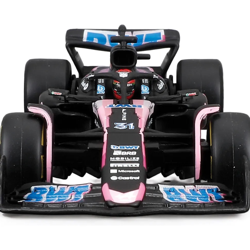 2024 Alpine F1 Team A524 w/helmet - Ocon #31 1:43 Scale Diecast Model Car by Bburago