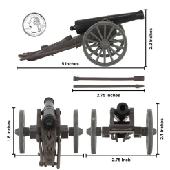 American Civil War 1/32 Cannon with Accessories 3-pc Set BMC Toys (67391) 1:32 Scale Plastic by BMC Toys