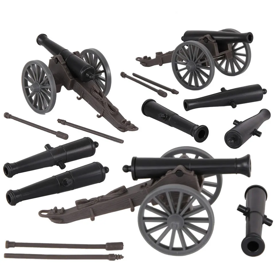 American Civil War 1/32 Cannon with Accessories 3-pc Set BMC Toys (67391) 1:32 Scale Plastic by BMC Toys