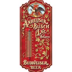 Anheuser Bush Metal Wall Thermometer Wall Thermometer by Desperate Enterprises