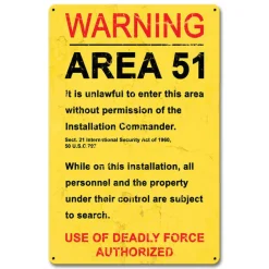 Area 51 Metal Sign - 12" x 18" by Vintage Sign Co.