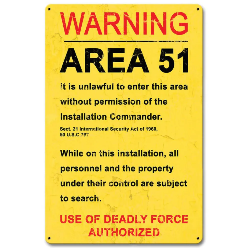 Area 51 Metal Sign - 12" x 18" by Vintage Sign Co.