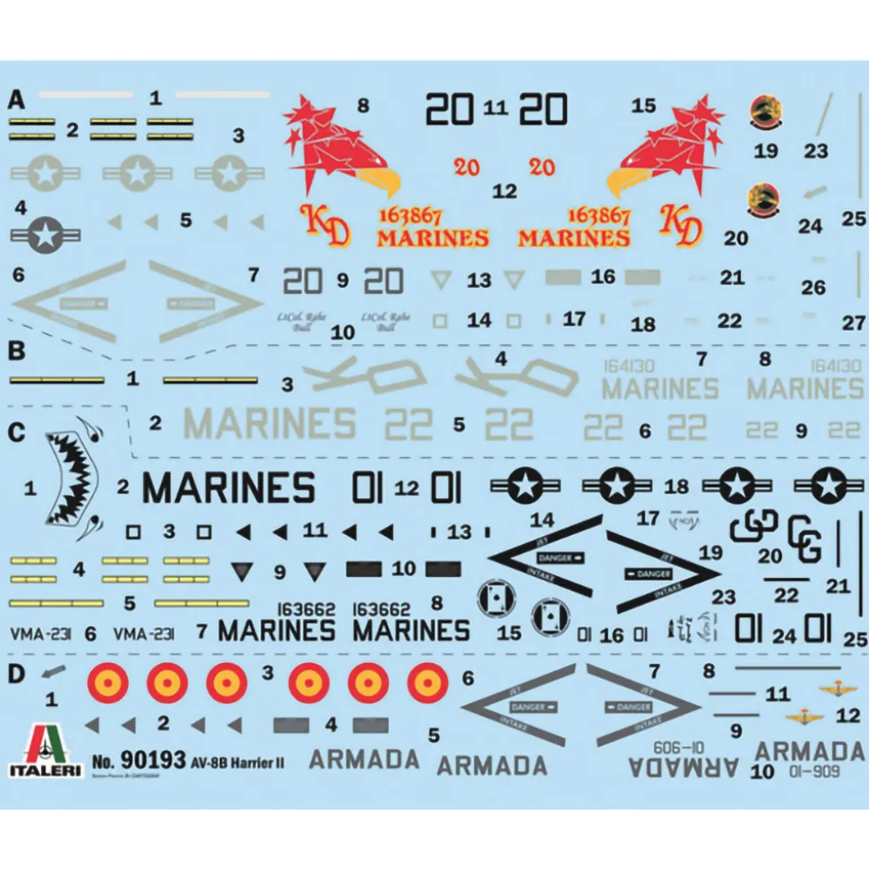 AV-8B Harrier II 1/72 Kit Italeri (90193) 1:72 scale Plastic by Italeri