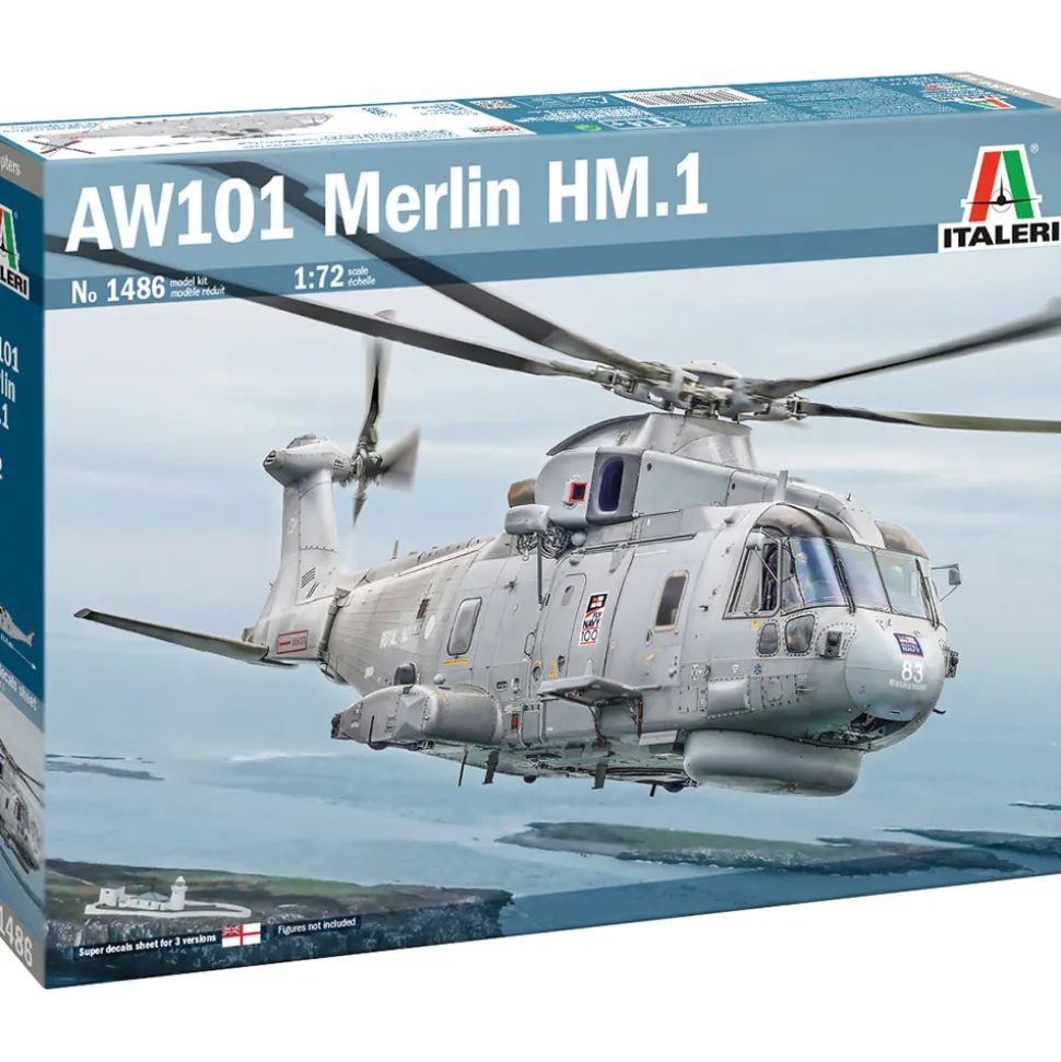AW101 Merlin 1/72 Kit 1:72 scale Plastic by Italeri