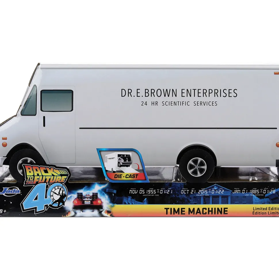 Back To The Future 40th Anniversary DeLorean Time Machine & Doc Brown Truck 1:32 Scale Diecast Model Car by Jada Toys