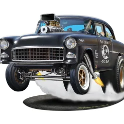 1955 Bad-Ass Gasser Cut Out Metal Sign Wall Sign by Vintage Signs