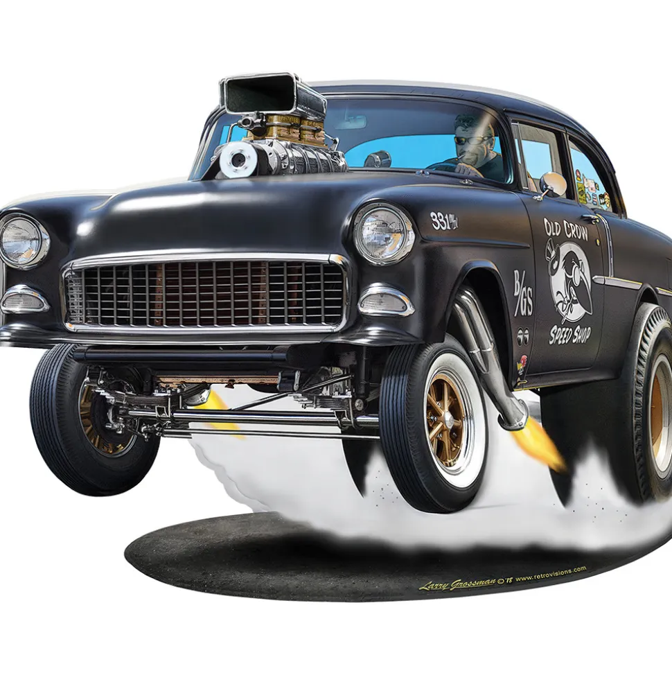 1955 Bad-Ass Gasser Cut Out Metal Sign Wall Sign by Vintage Signs