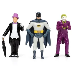 1966 Batmobile w/Batman, Robin Penguin & Joker Figures 1:24 Scale Diecast Model Car by Jada Toys