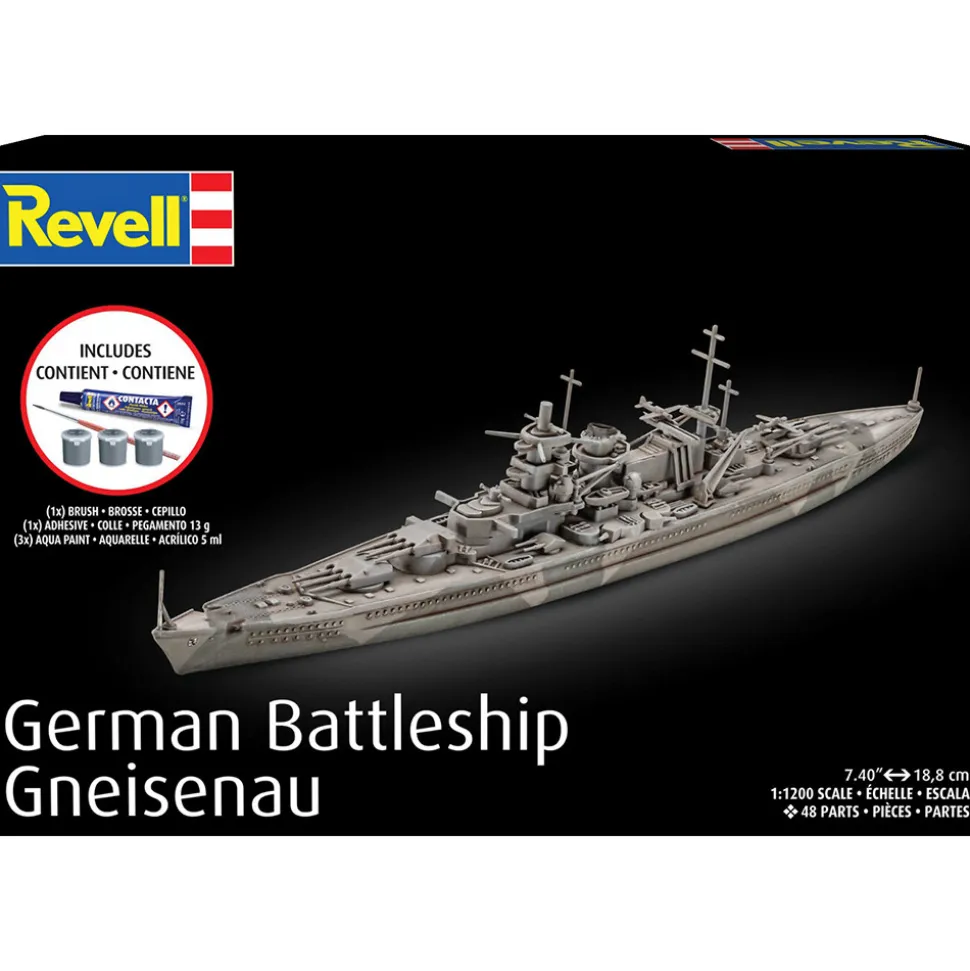 Battleship Gneisenau Complete Model Kit 1:1200 Scale Plastic Model Kit by Revell