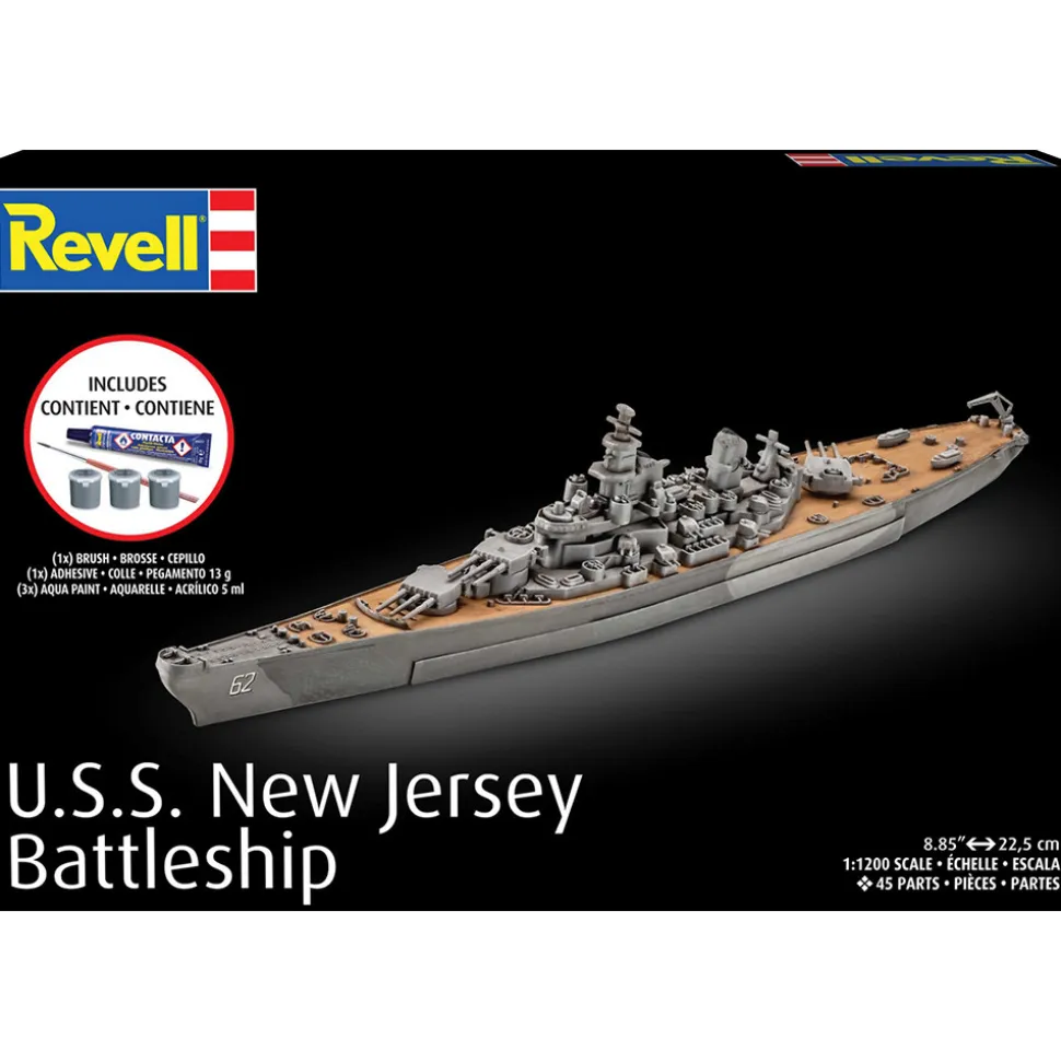 Battleship USS New Jersey Complete Model Kit 1:1200 Scale Plastic Model Kit by Revell