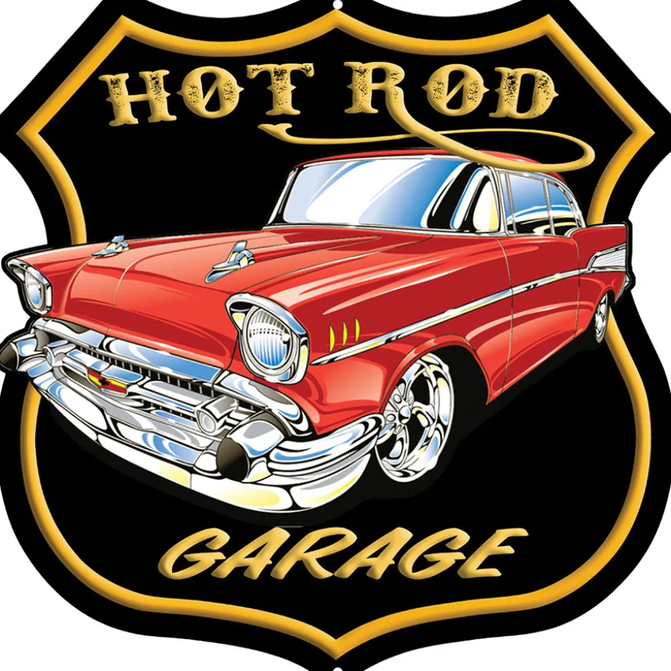 Bel Air Hot Rod Garage Metal Sign Metal Sign by Reedyville Goods
