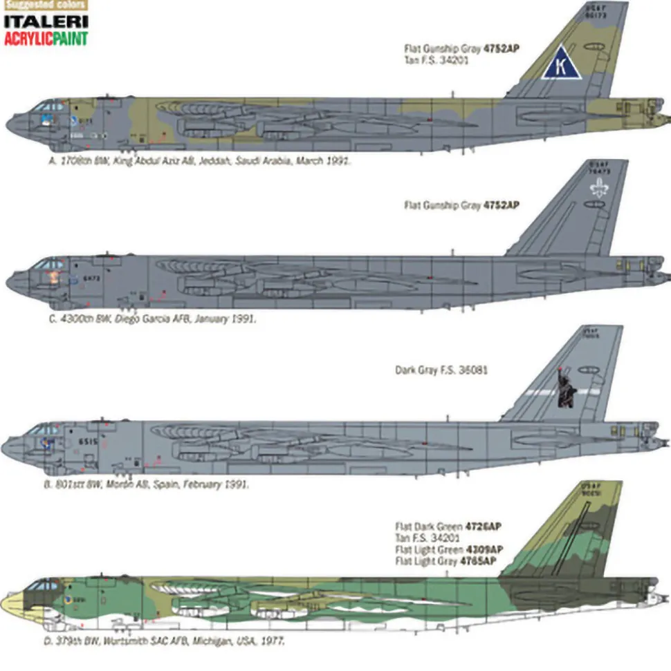 B-52G Stratofortress - Gulf War 1/72 Kit 1:72 Scale Plastic Model Kit by Italeri