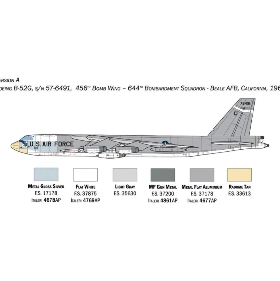 B-52G Stratofortress With Hound Dog 1/72 Kit 1:72 Scale Plastic Model Kit by Italeri