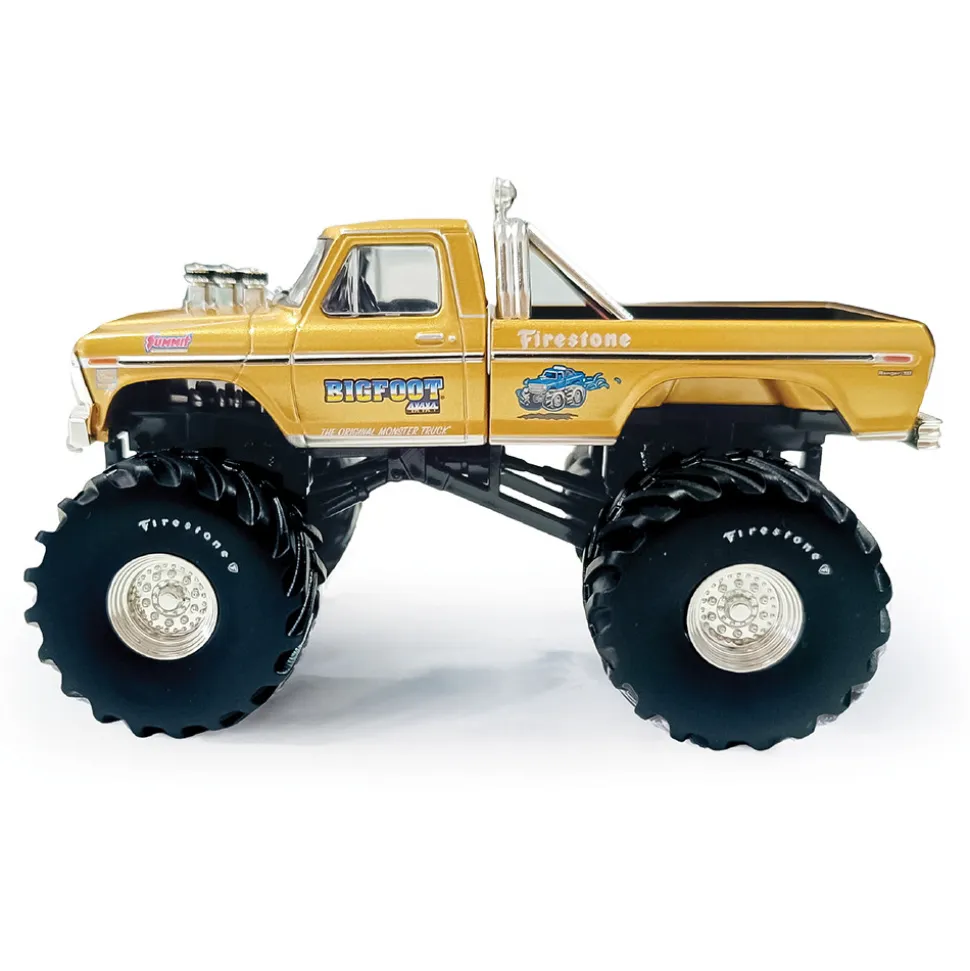 Bigfoot #1 50th Anniversary - 1979 Ford F-250 Monster Truck - Gold Metallic 1:43 Scale Diecast Model Truck by Greenlight