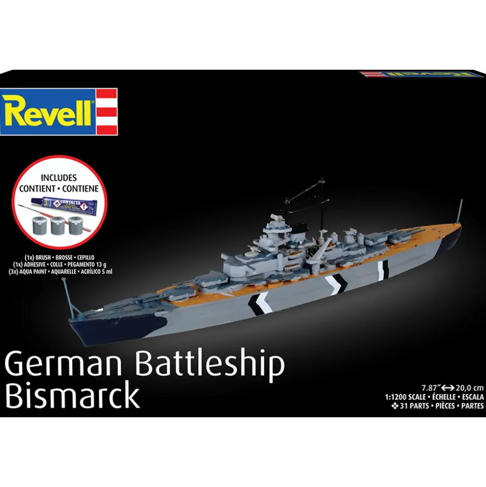 Bismarck Battleship Complete Model Kit 1:1200 Scale Plastic Model Kit by Revell