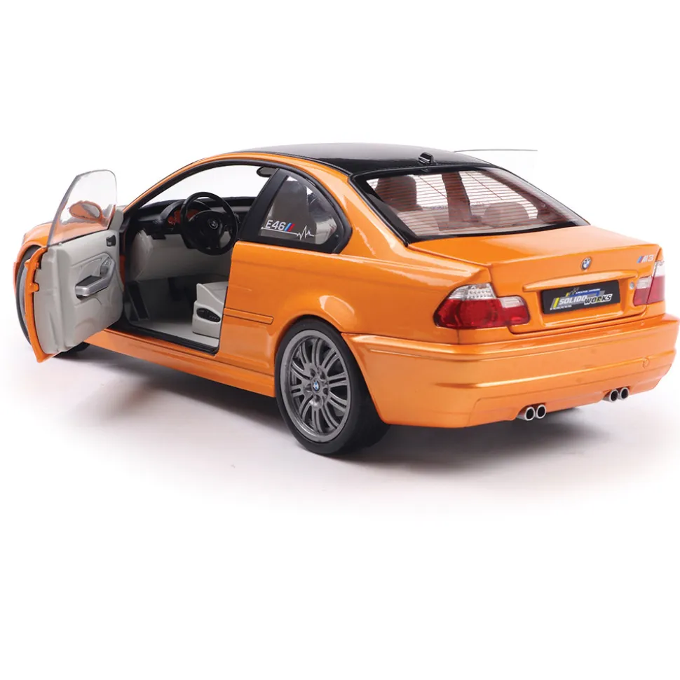 2000 BMW E46 M3 Coupe Solido Works - Orange 1:18 Scale Diecast Model Car by Solido