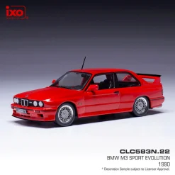 1990 BMW M3 Sport Evolution - Red 1:43 Scale by IXO Models