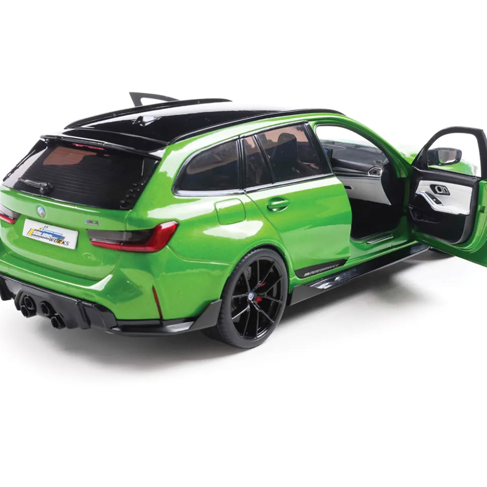 2024 BMW M3 Touring With Performance Parts - Green Metallic 1:18 Scale Diecast Model Car by Solido