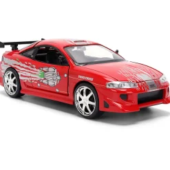 Brian's Mitsubishi Eclipse w/Dom's RX-7 Graphics 1:24 Scale Diecast Model Car by Jada Toys