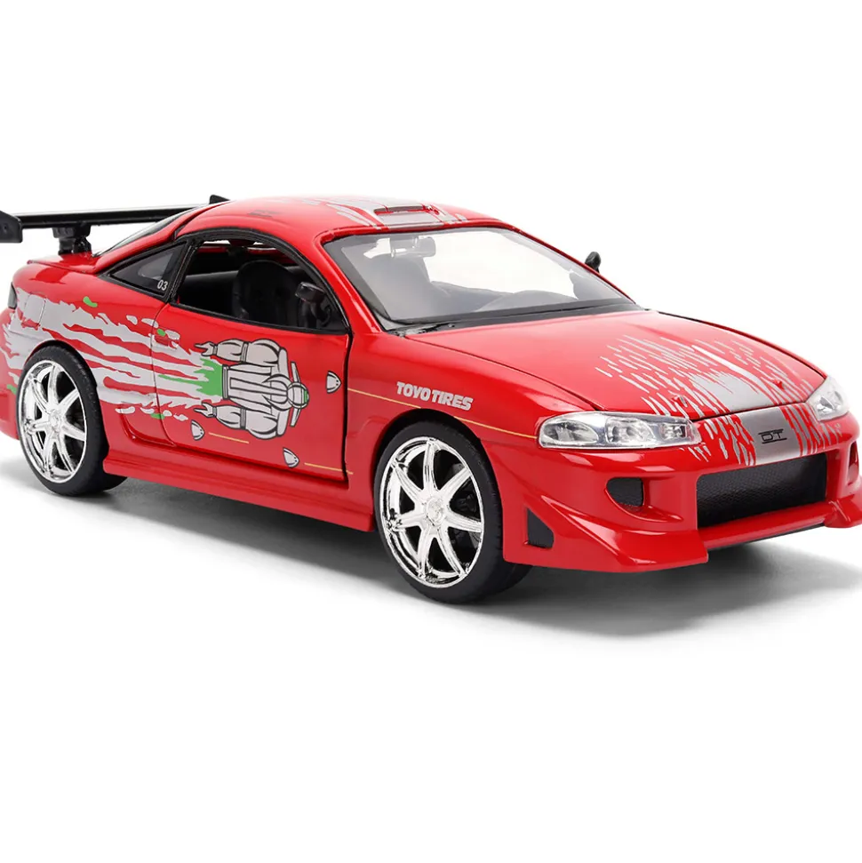 Brian's Mitsubishi Eclipse w/Dom's RX-7 Graphics 1:24 Scale Diecast Model Car by Jada Toys