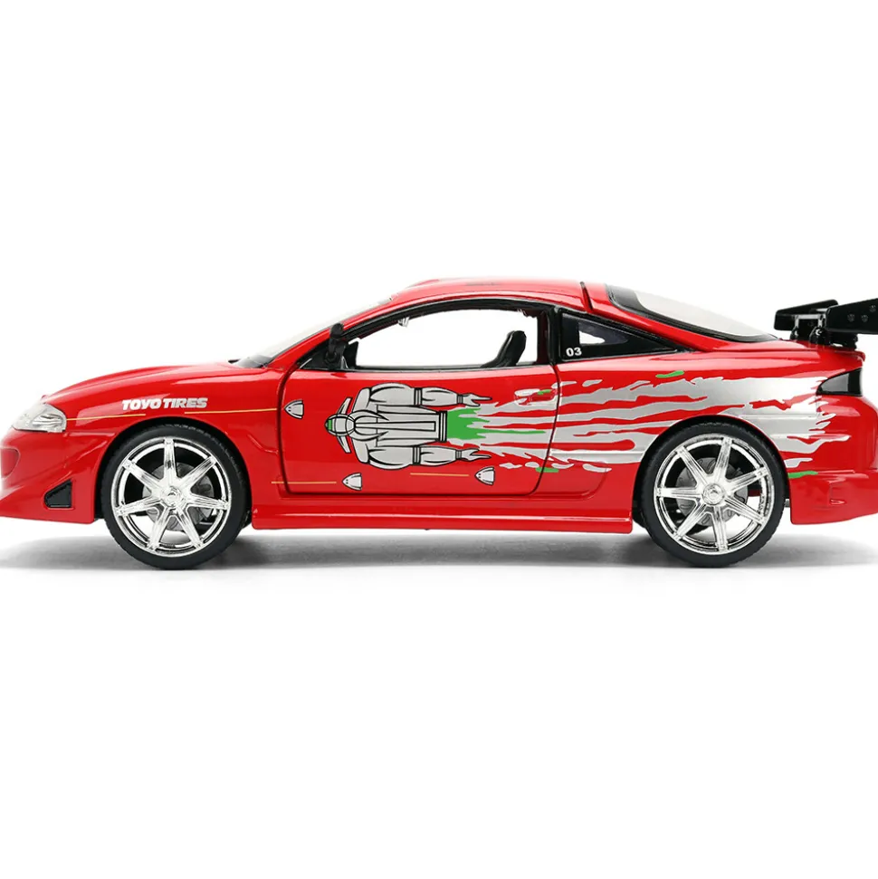 Brian's Mitsubishi Eclipse w/Dom's RX-7 Graphics 1:24 Scale Diecast Model Car by Jada Toys