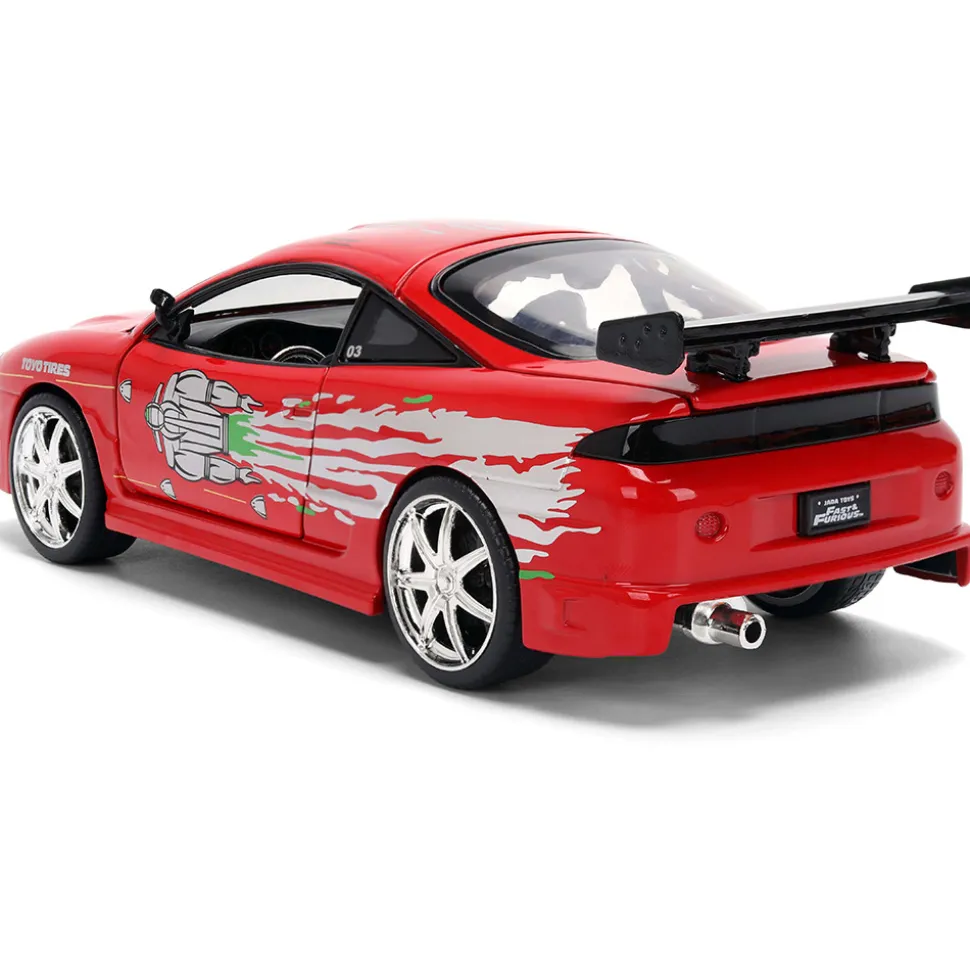 Brian's Mitsubishi Eclipse w/Dom's RX-7 Graphics 1:24 Scale Diecast Model Car by Jada Toys