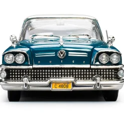 1958 Buick Limited Riviera Coupe -Glacier White / Dark Turquoise Poly 1:18 Scale Diecast Model Car by Sunstar