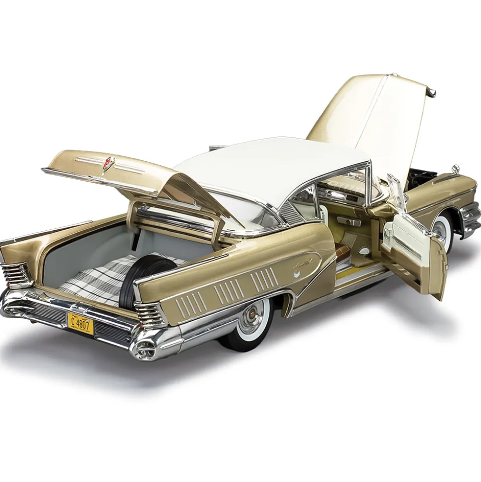 1958 Buick Limited Riviera Coupe - Glacier White / Gold Mist 1:18 Scale Diecast Model Car by Sunstar
