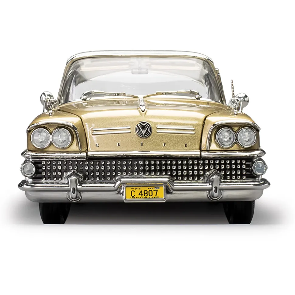 1958 Buick Limited Riviera Coupe - Glacier White / Gold Mist 1:18 Scale Diecast Model Car by Sunstar