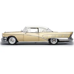 1958 Buick Limited Riviera Coupe - Glacier White / Gold Mist 1:18 Scale Diecast Model Car by Sunstar