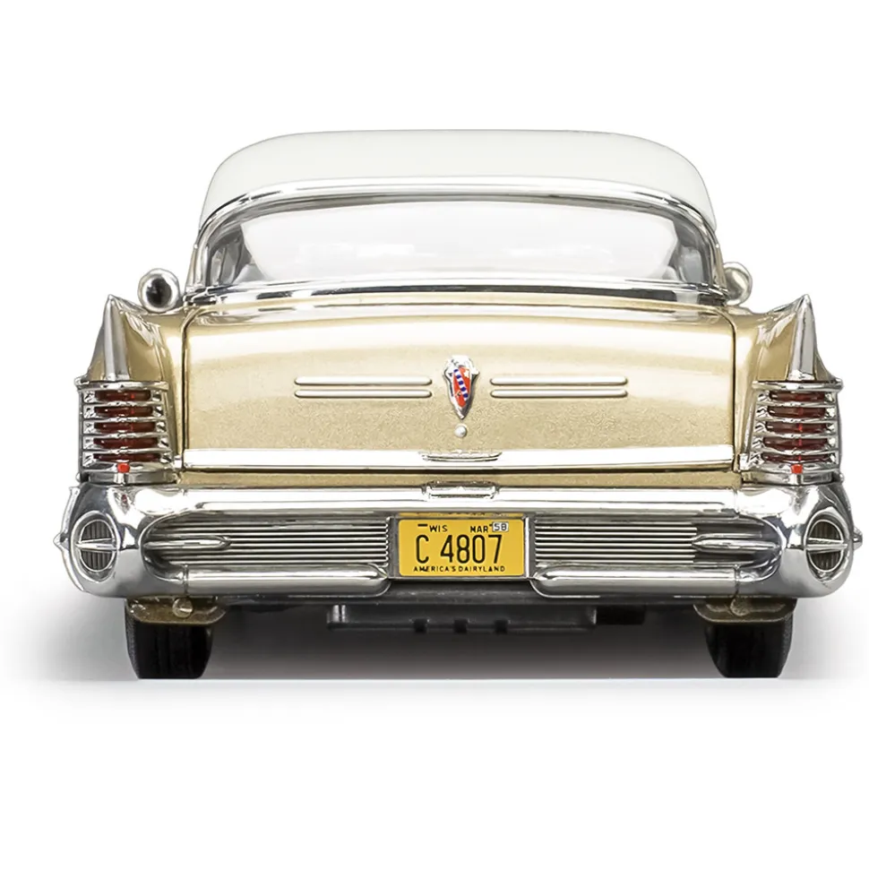 1958 Buick Limited Riviera Coupe - Glacier White / Gold Mist 1:18 Scale Diecast Model Car by Sunstar