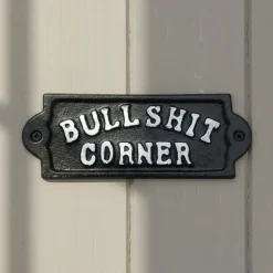 Bullshit Corner Cast Iron Wall Sign Iron and Blossom (58018) by Iron and Blossom