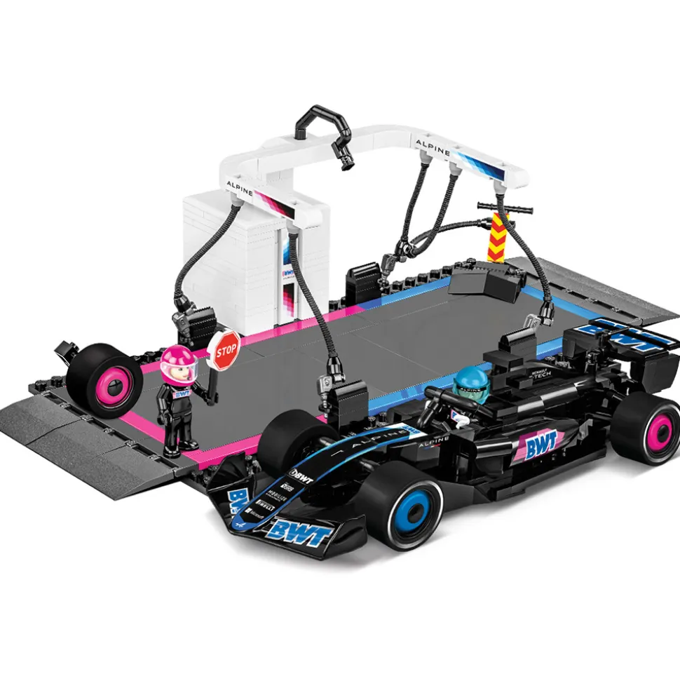 BWT Alpine F1 Pit Stop Building Brick Set 1:26 Scale by Cobi Toys