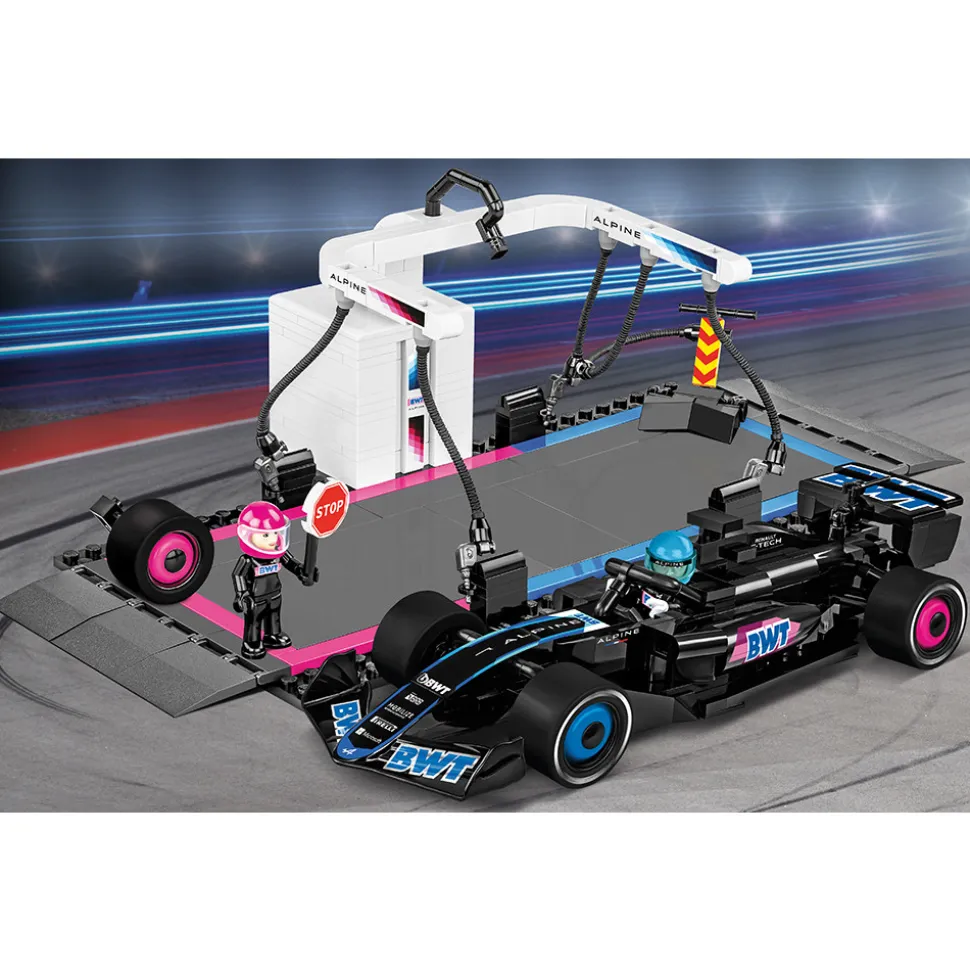 BWT Alpine F1 Pit Stop Building Brick Set 1:26 Scale by Cobi Toys