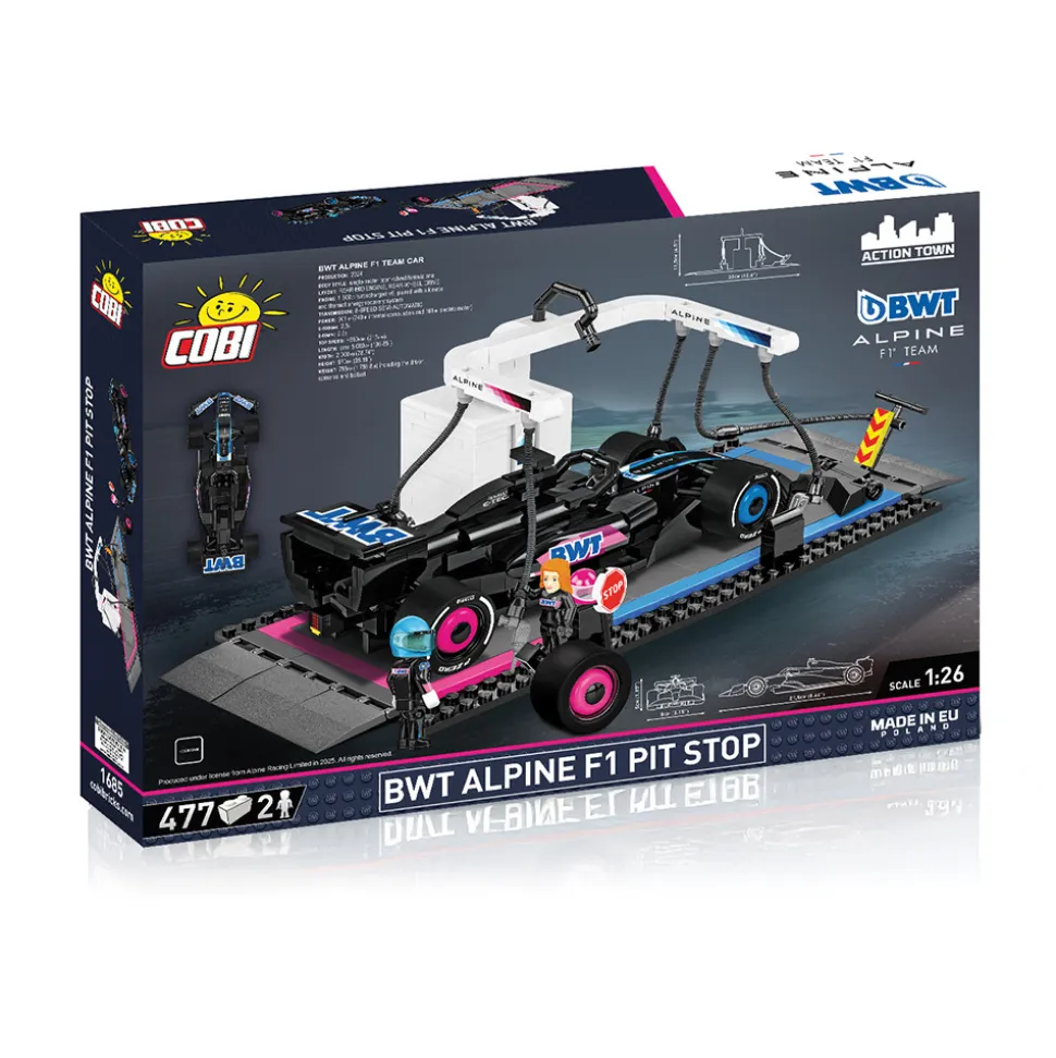 BWT Alpine F1 Pit Stop Building Brick Set 1:26 Scale by Cobi Toys