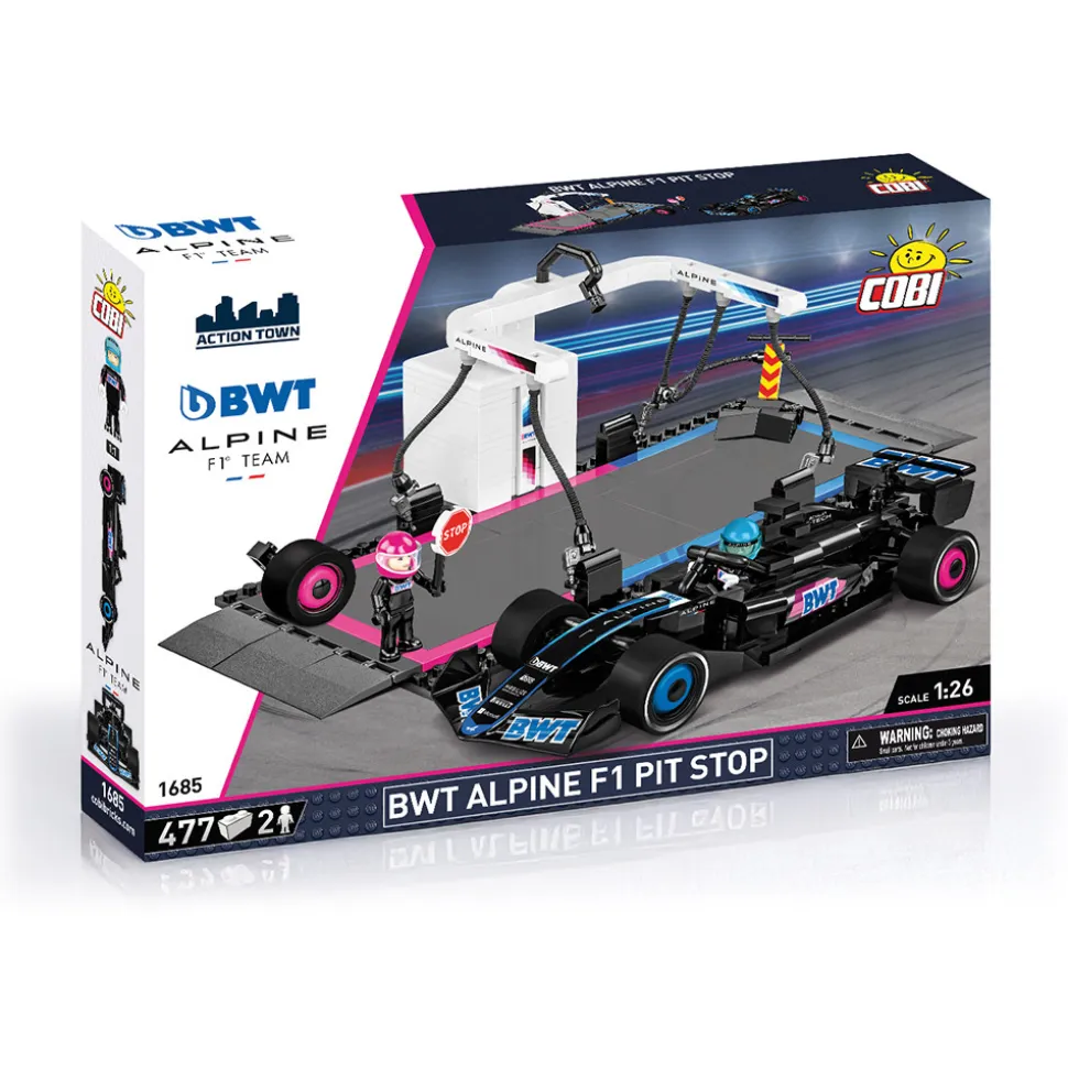 BWT Alpine F1 Pit Stop Building Brick Set 1:26 Scale by Cobi Toys