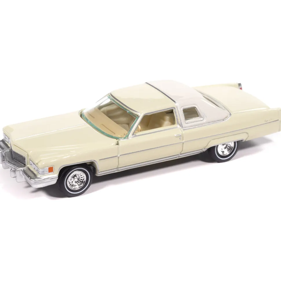 1976 Cadillac Coupe de Ville - Phoenician Ivory 1:64 Scale Diecast Model Car by Auto World