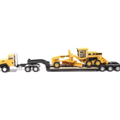 Cat CT660 Day Cab Tractor, Lowboy Trailer & Caterpillar 163H Motor Grader 1:87 Scale Diecast Construction by Diecast Masters