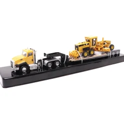 Cat CT660 Day Cab Tractor, Lowboy Trailer & Caterpillar 163H Motor Grader 1:87 Scale Diecast Construction by Diecast Masters