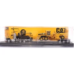 Cat CT660 Day Cab Tractor, Lowboy Trailer & Caterpillar 163H Motor Grader 1:87 Scale Diecast Construction by Diecast Masters