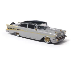 1957 Chevrolet Bel Air - Lowrider - Gray 1:64 Scale Diecast Model Car by IXO Models